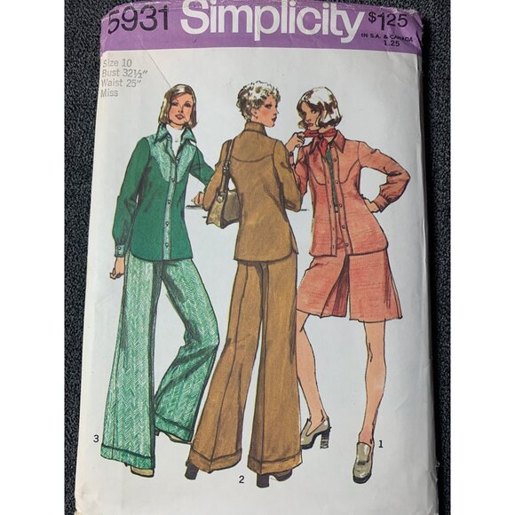 Simplicity Misses Shirt Jacket Short pants Sewing Pattern sz 10 5931 - uncut - Picture 7 of 10
